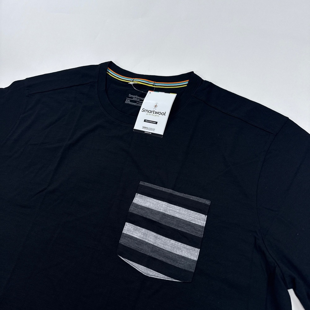 Smartwool Mens T-Shirt XXL Black Merino 150 Pocket Tee Short Sleeve Performance